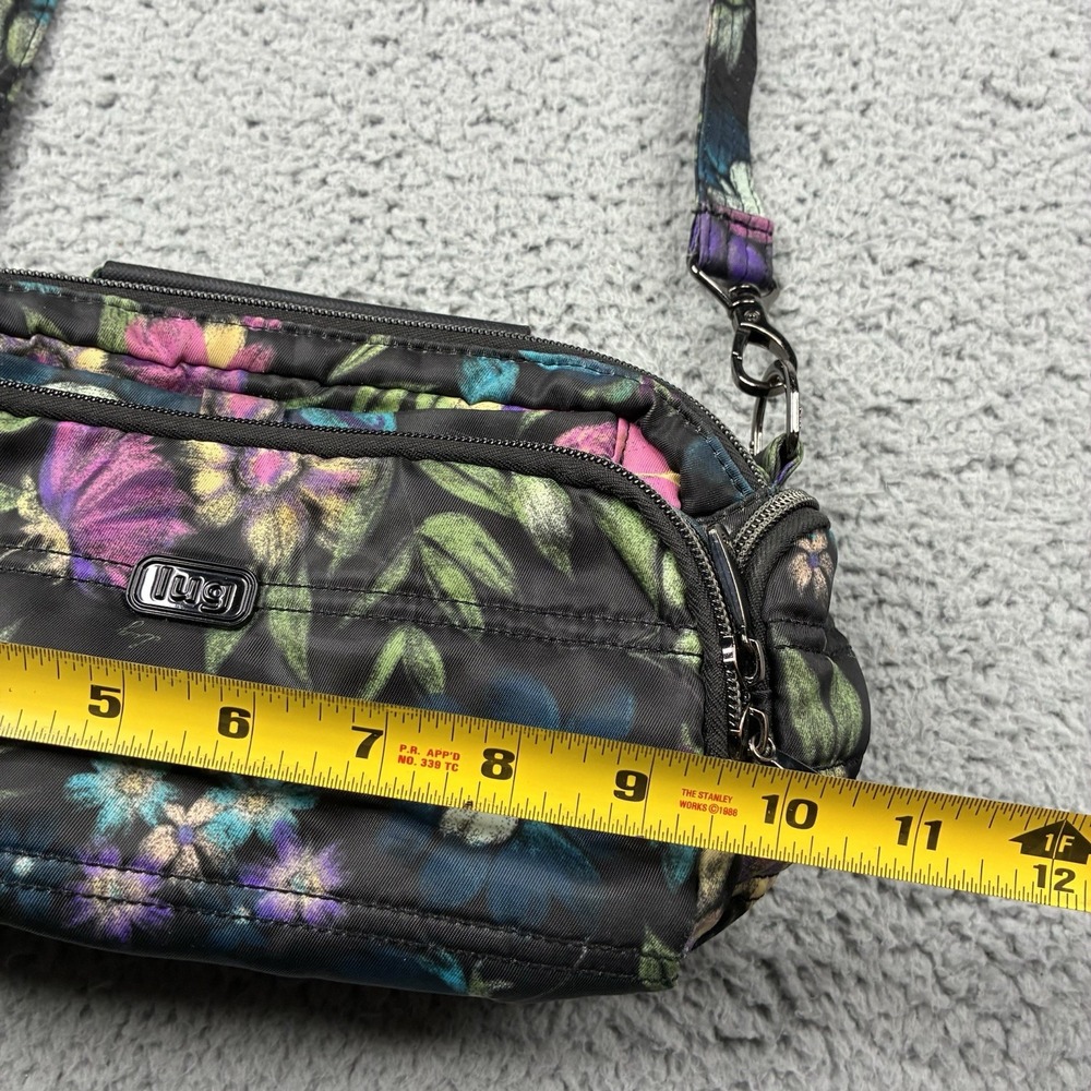 Lug Trolley Crossbody Purse Bag Black Floral Bloom Print Convertible - Picture 10 of 12